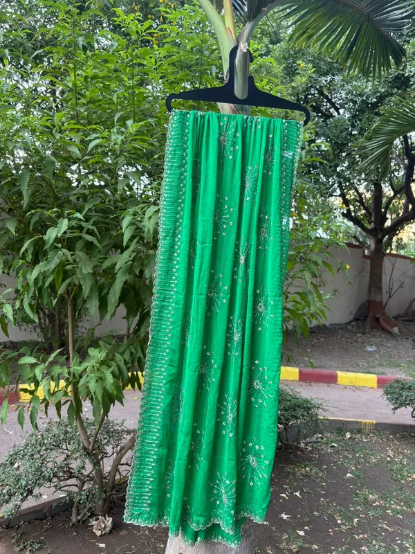 Green_naznin_embroidery_bits_work_dupatta_for_women