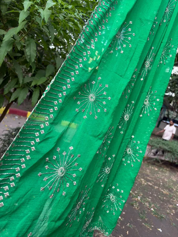 Green_naznin_embroidery_bits_work_dupatta_for_women