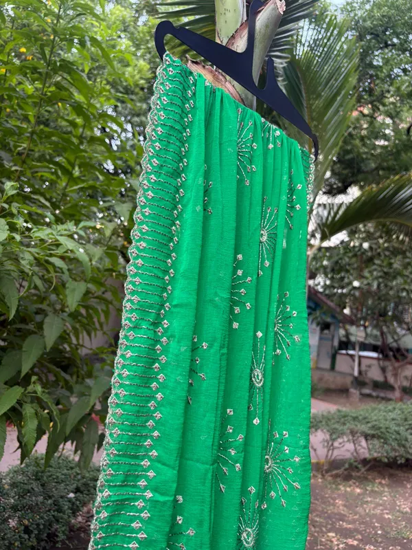 Green_naznin_embroidery_bits_work_dupatta_for_women