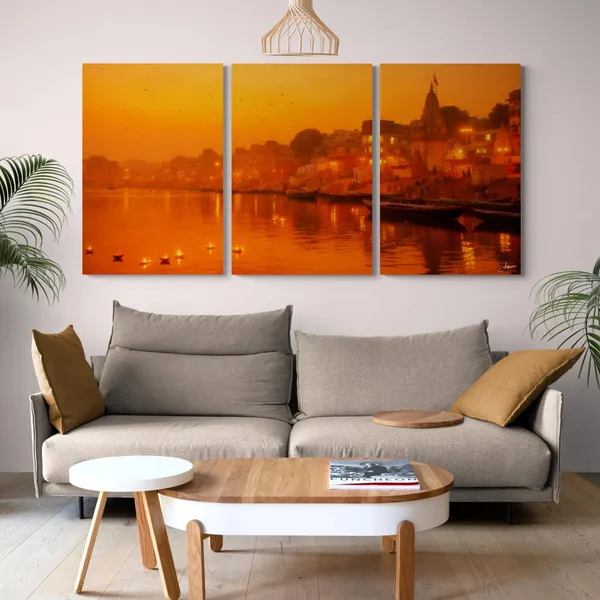 Big_Size_Varanasi_Ghat_Panel_Feet_Canvas_Painting_For_Home_And_Offices