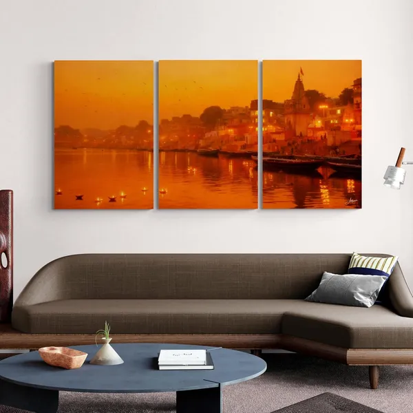 Big_Size_Varanasi_Ghat_Panel_Feet_Canvas_Painting_For_Home_And_Offices