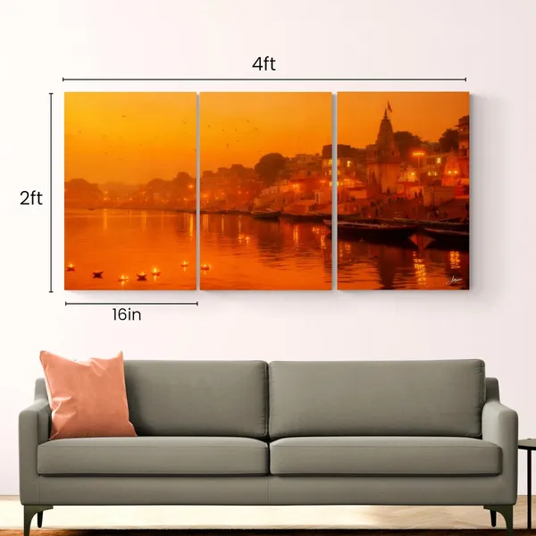 Big_Size_Varanasi_Ghat_Panel_Feet_Canvas_Painting_For_Home_And_Offices