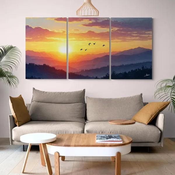 Panel_Sunrise_Mountain_Decor_Large_Art_Canvas_Painting_For_Home_And_Offices