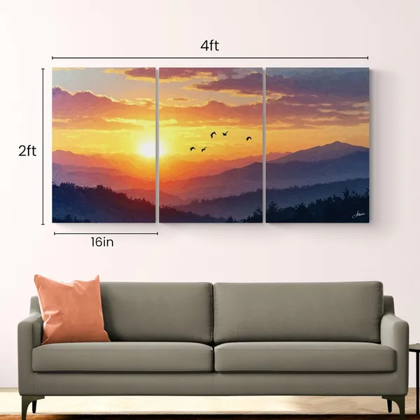 Panel_Sunrise_Mountain_Decor_Large_Art_Canvas_Painting_For_Home_And_Offices