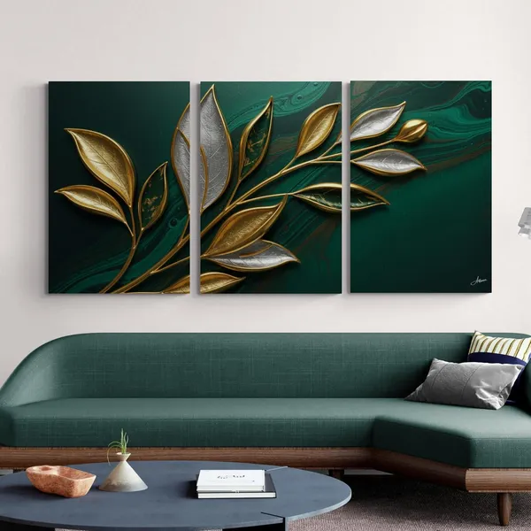 Luxury_Golden_Silver_Leaf_Panel_Modern_Canvas_Painting_For_Home_And_Offices