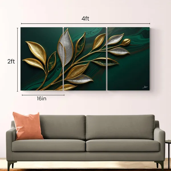 Luxury_Golden_Silver_Leaf_Panel_Modern_Canvas_Painting_For_Home_And_Offices