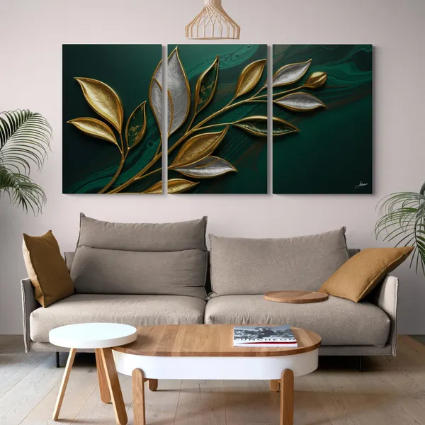 Luxury_Golden_Silver_Leaf_Panel_Modern_Canvas_Painting_For_Home_And_Offices
