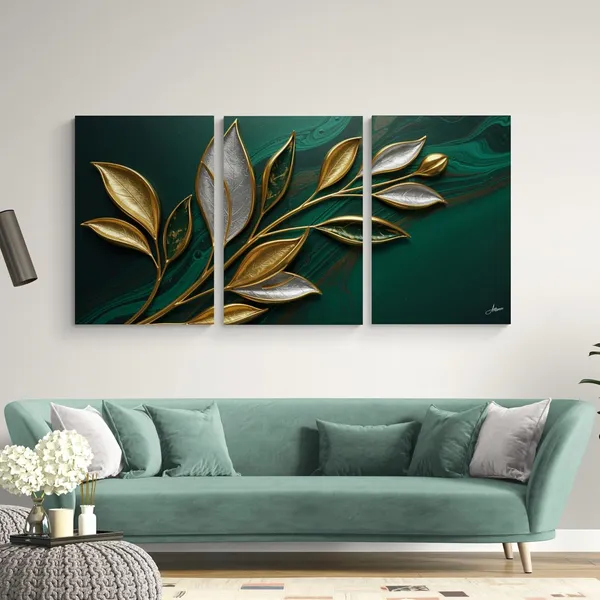 Luxury_Golden_Silver_Leaf_Panel_Modern_Canvas_Painting_For_Home_And_Offices