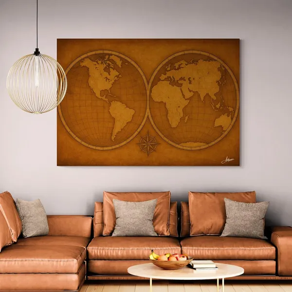 World_Map_Decor_Framed_Inches_Continents_Canvas_Painting_For_Home_And_Offices