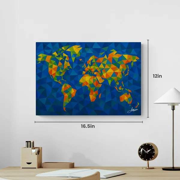 World_Map_Decor_Framed_Inches_Continents_Canvas_Painting_For_Home_And_Offices
