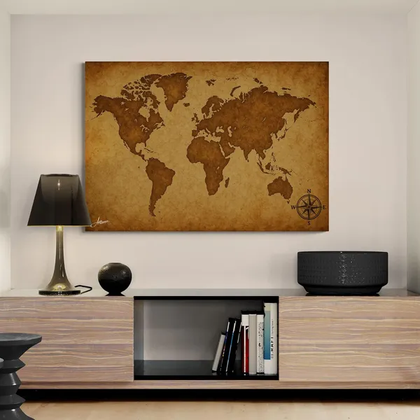 World_Map_Classroom_Decor_Framed_Inches_Canvas_Painting_For_Home_And_Offices
