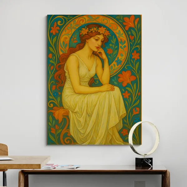 Woman_Portrait_Floral_Natural_Beauty_Peaceful_Canvas_Painting_For_Home_And_Offices