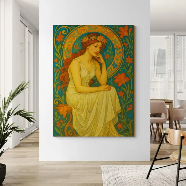Woman_Portrait_Floral_Natural_Beauty_Peaceful_Canvas_Painting_For_Home_And_Offices