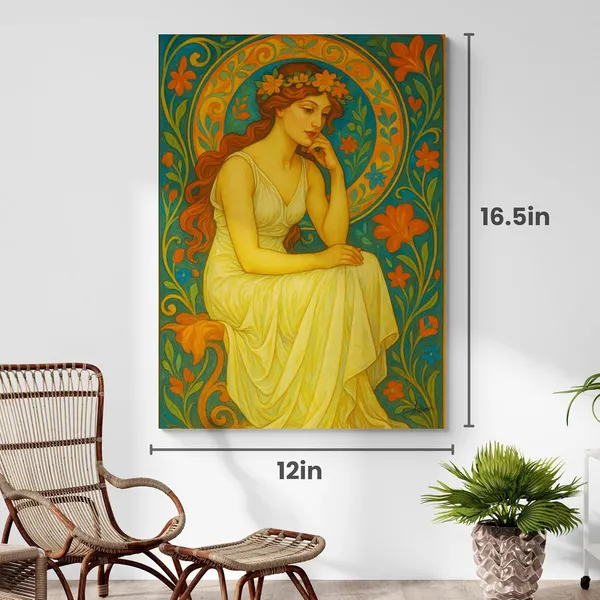 Woman_Portrait_Floral_Natural_Beauty_Peaceful_Canvas_Painting_For_Home_And_Offices
