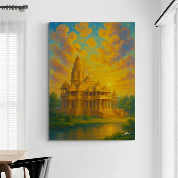 Ram_Mandir_Temple_Ayodhya_Hindu_Spiritual_Canvas_Painting_For_Home_And_Offices