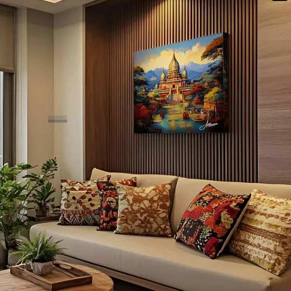 Varanasi_Ghat_Middle_Ages_Temple_Canvas_Painting_For_Home_And_Offices