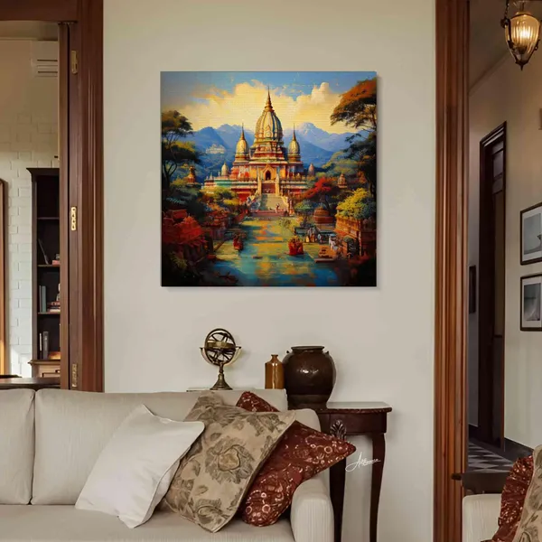 Varanasi_Ghat_Middle_Ages_Temple_Canvas_Painting_For_Home_And_Offices