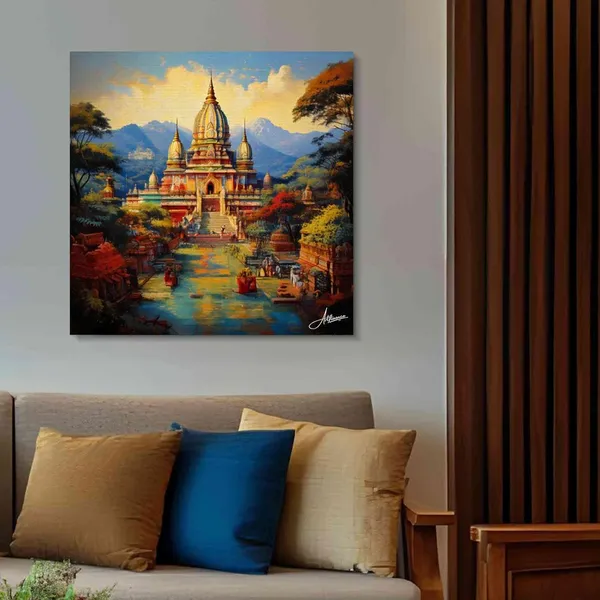Varanasi_Ghat_Middle_Ages_Temple_Canvas_Painting_For_Home_And_Offices