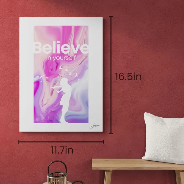 Quotes_Office_Believe_Yourself_Woman_Motivational_Canvas_Painting_For_Home_And_Offices