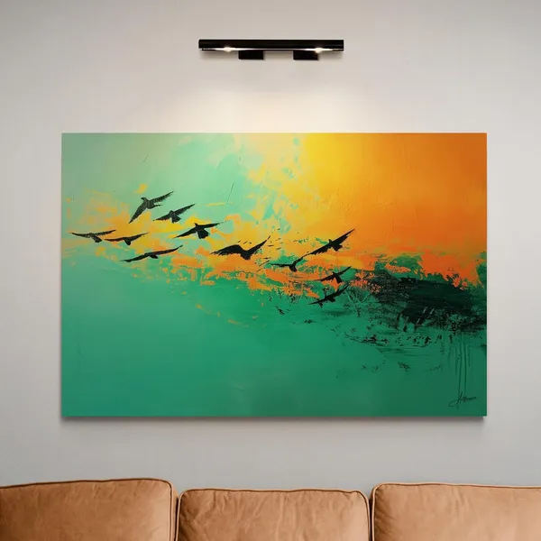 Birds_Orange_Sky_Modern_Abstract_Art_Canvas_Painting_For_Home_And_Offices