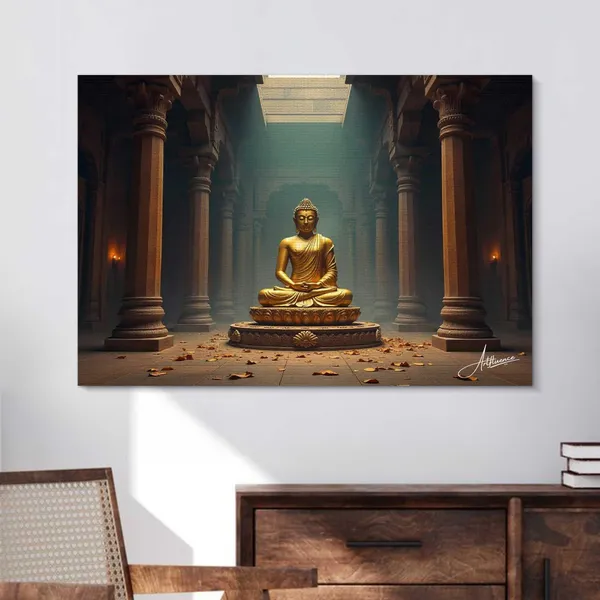 Golden_Buddha_Art_380_Gsm_Fade_Resistant_Canvas_Painting_For_Home_And_Offices
