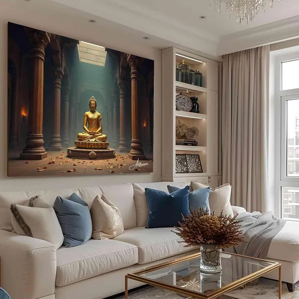 Golden_Buddha_Art_380_Gsm_Fade_Resistant_Canvas_Painting_For_Home_And_Offices