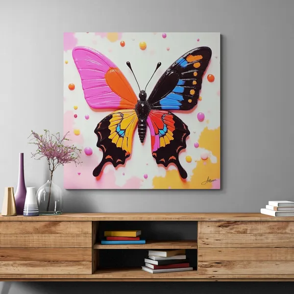 Butterfly_Abstract_Multicolor_Frame_Pine_Wood_Framed_Canvas_Painting_For_Home_And_Offices