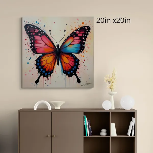Butterfly_Abstract_Dark_Blue_Wings_Pine_Canvas_Painting_For_Home_And_Offices