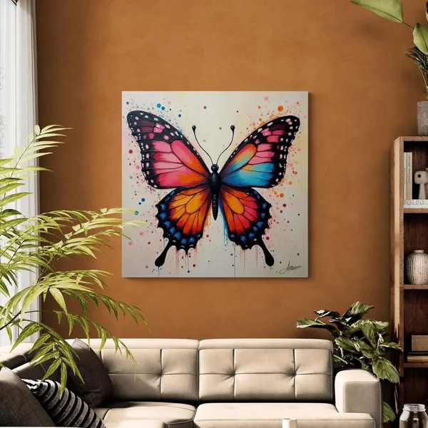 Butterfly_Abstract_Dark_Blue_Wings_Pine_Canvas_Painting_For_Home_And_Offices