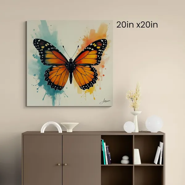 Butterfly_Abstract_Orange_Black_Pine_Canvas_Painting_For_Home_And_Offices