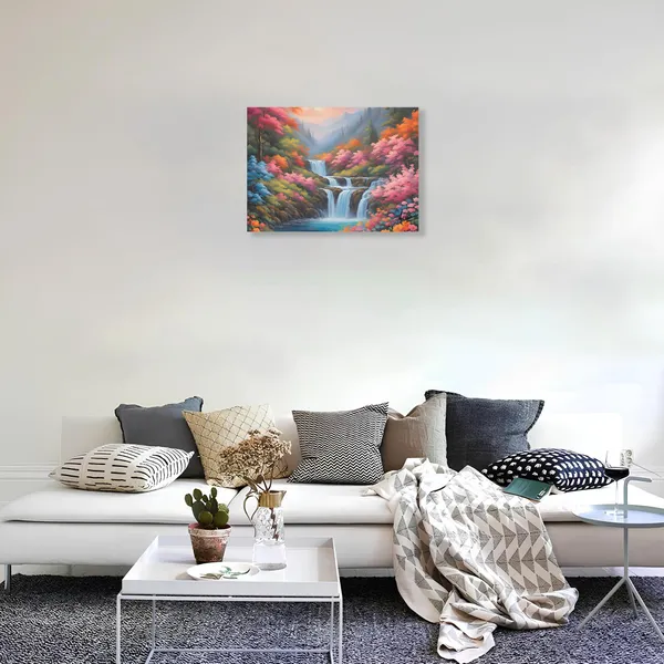 Nature_Art_Cascading_Tranquillity_Wrapped_Inches_Canvas_Painting_For_Home_And_Offices