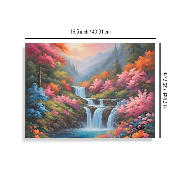 Nature_Art_Cascading_Tranquillity_Wrapped_Inches_Canvas_Painting_For_Home_And_Offices