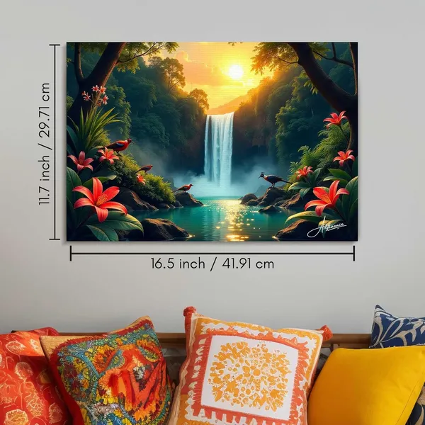 Scenery_Nature_Waterfall_Landscape_Peaceful_Fade_Resistant_Canvas_Painting_For_Home_And_Offices