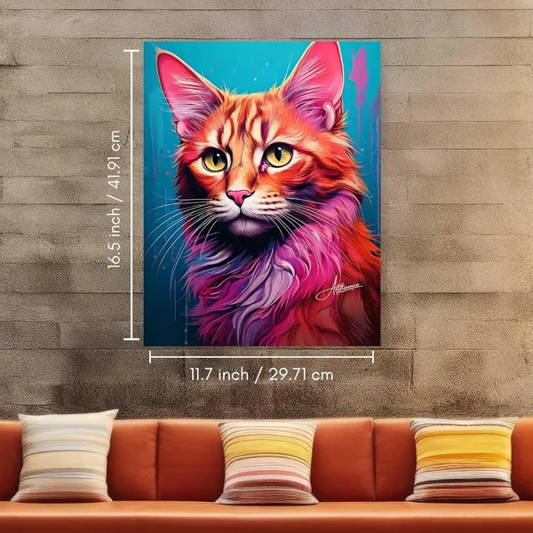 Colourful_Cat_Abstract_Decor_Mounts_Cafes_Canvas_Painting_For_Home_And_Offices