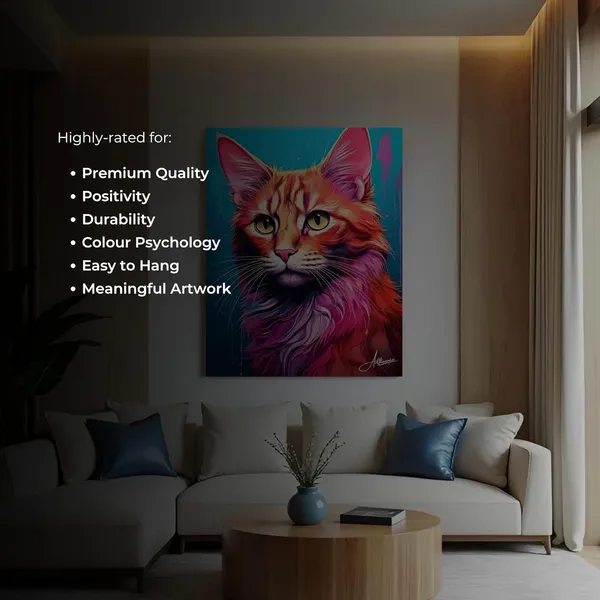 Colourful_Cat_Abstract_Decor_Mounts_Cafes_Canvas_Painting_For_Home_And_Offices