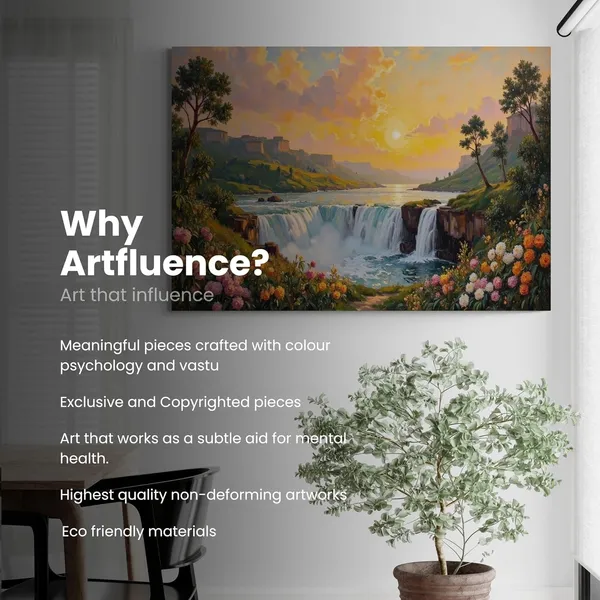 Waterfall_Vastu_Nature_Landscape_Scenery_Art_Canvas_Painting_For_Home_And_Offices