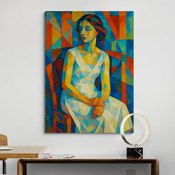 Art_Nouveau_Cubism_Style_Woman_Portrait_Canvas_Painting_For_Home_And_Offices