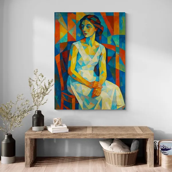 Art_Nouveau_Cubism_Style_Woman_Portrait_Canvas_Painting_For_Home_And_Offices