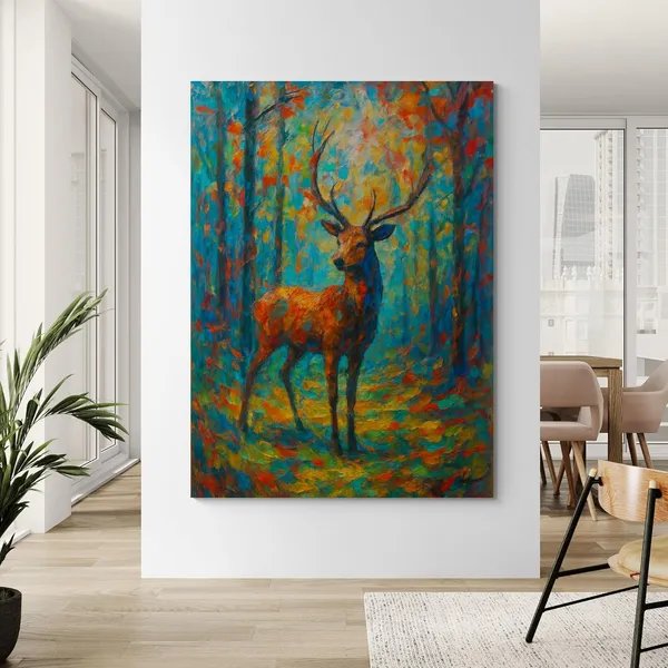 Deer_Colorful_Animal_Print_Framed_Wrapped_Canvas_Painting_For_Home_And_Offices