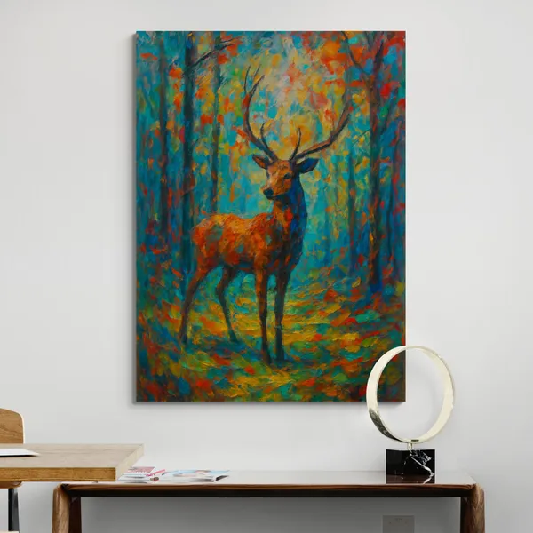 Deer_Colorful_Animal_Print_Framed_Wrapped_Canvas_Painting_For_Home_And_Offices