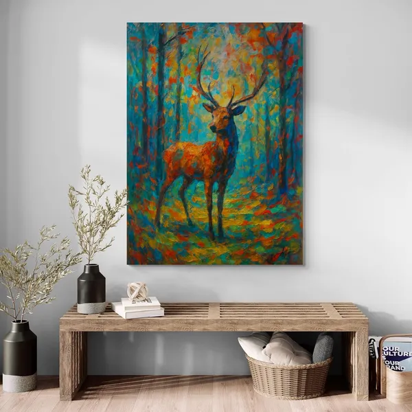 Deer_Colorful_Animal_Print_Framed_Wrapped_Canvas_Painting_For_Home_And_Offices