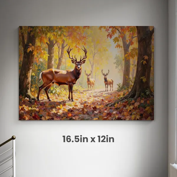 Deer_Animal_Landscape_Art_Eclectic_Forest_Canvas_Painting_For_Home_And_Offices