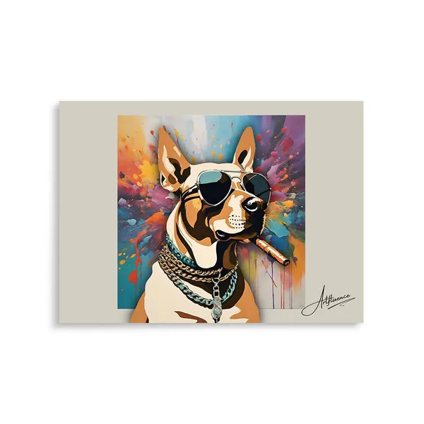 Vibrant_Dog_Modern_Art_Doggone_Dapper_Canvas_Painting_For_Home_And_Offices
