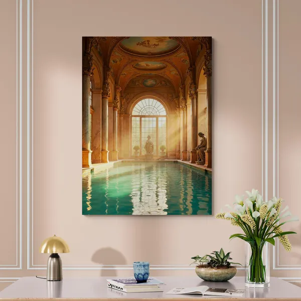Beautiful_Retro_Interior_Design_Dream_Swimming_Canvas_Painting_For_Home_And_Offices