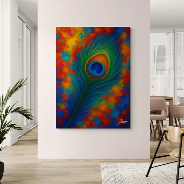 Peacock_Feather_Krishna_Spiritual_Vastu_Art_Canvas_Painting_For_Home_And_Offices