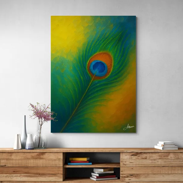 Peacock_Feather_Krishna_Spiritual_Vastu_Art_Canvas_Painting_For_Home_And_Offices