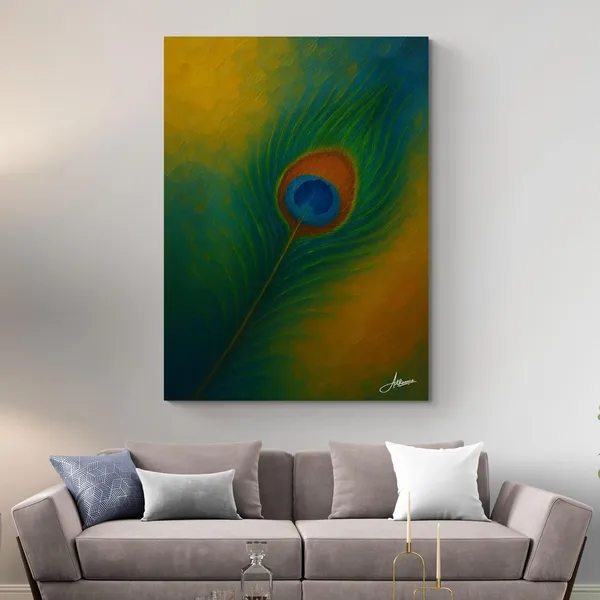 Peacock_Feather_Krishna_Spiritual_Vastu_Art_Canvas_Painting_For_Home_And_Offices