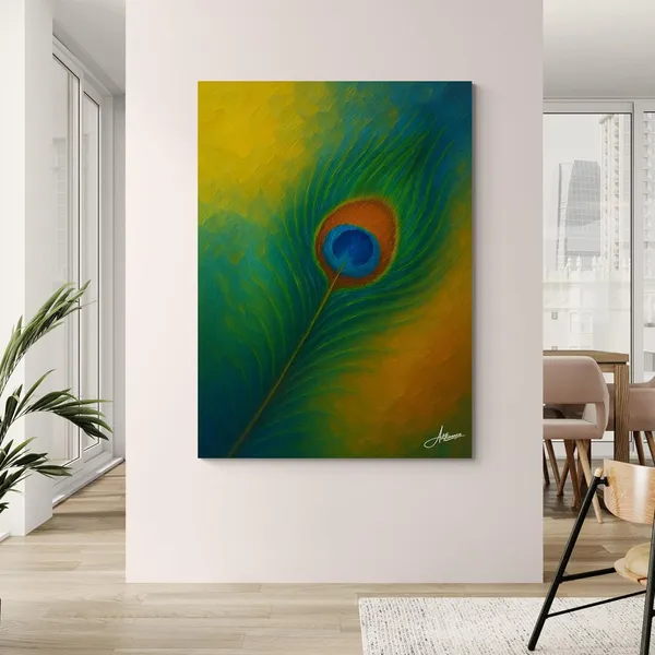 Peacock_Feather_Krishna_Spiritual_Vastu_Art_Canvas_Painting_For_Home_And_Offices
