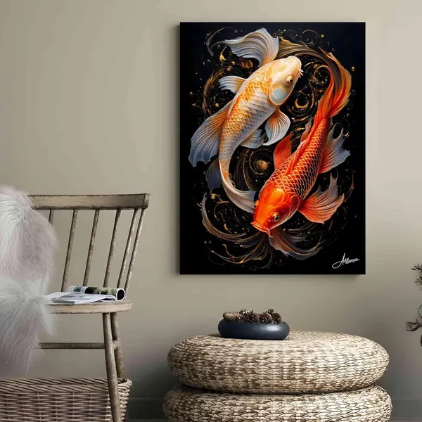 Feng_Shui_Vastu_Two_Koi_Fish_Canvas_Painting_For_Home_And_Offices