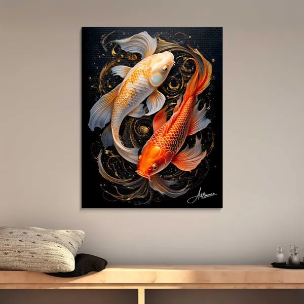 Feng_Shui_Vastu_Two_Koi_Fish_Canvas_Painting_For_Home_And_Offices